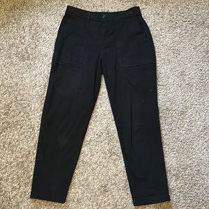 Mid-Rise Black Utility Pants with tapered leg Size 6